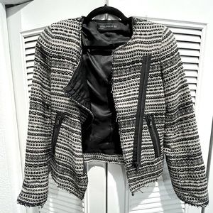 Zara tweed jacket with shoulder pads